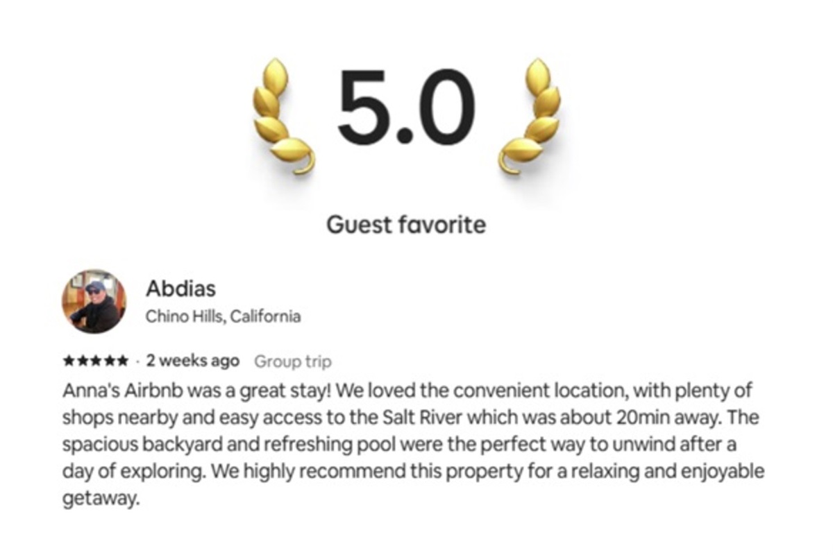 Review from our guest!
