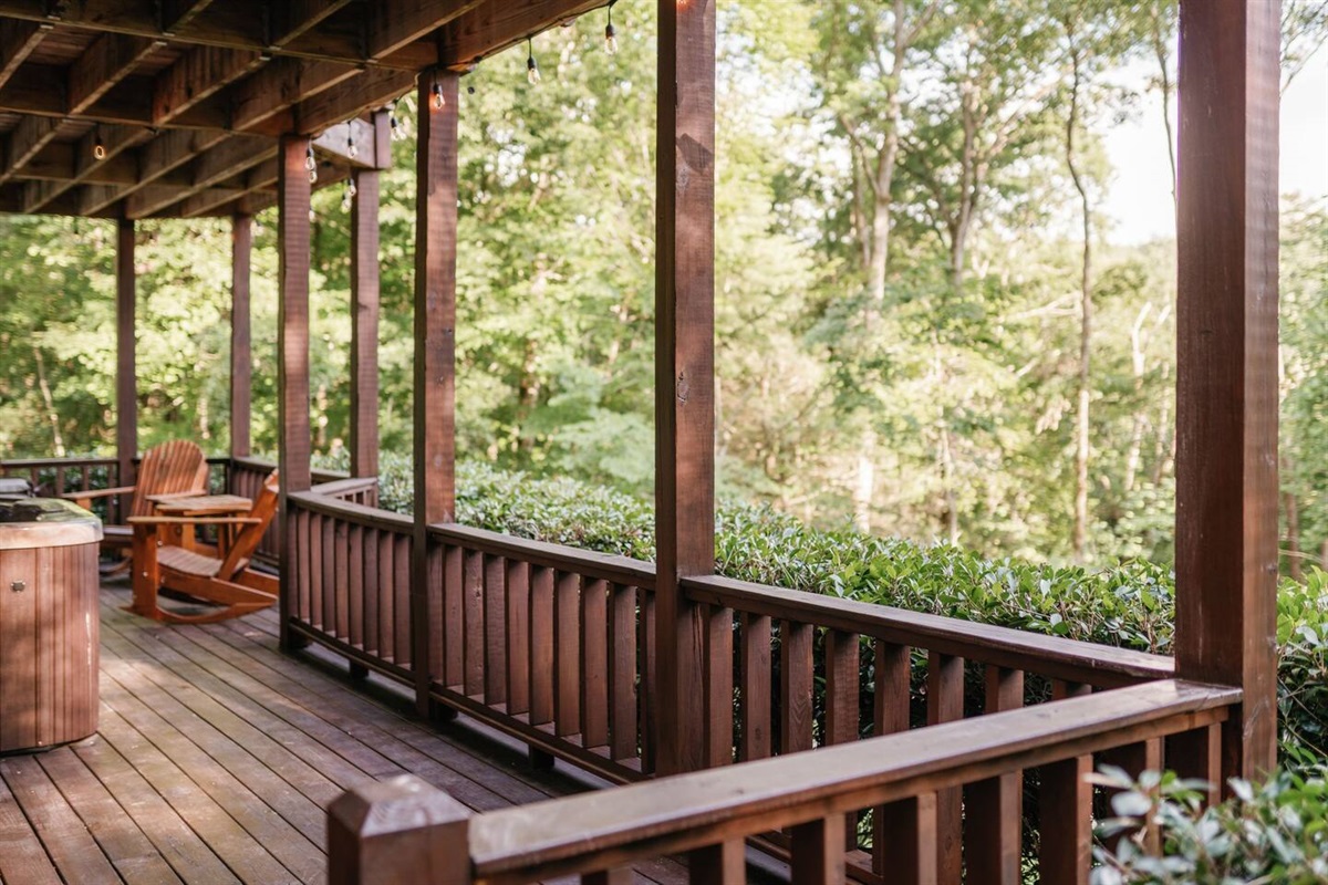 Forest views from the hot tub