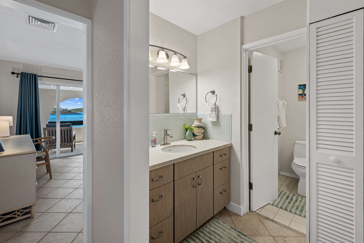 Suite two bath with separate shower/bath room. 