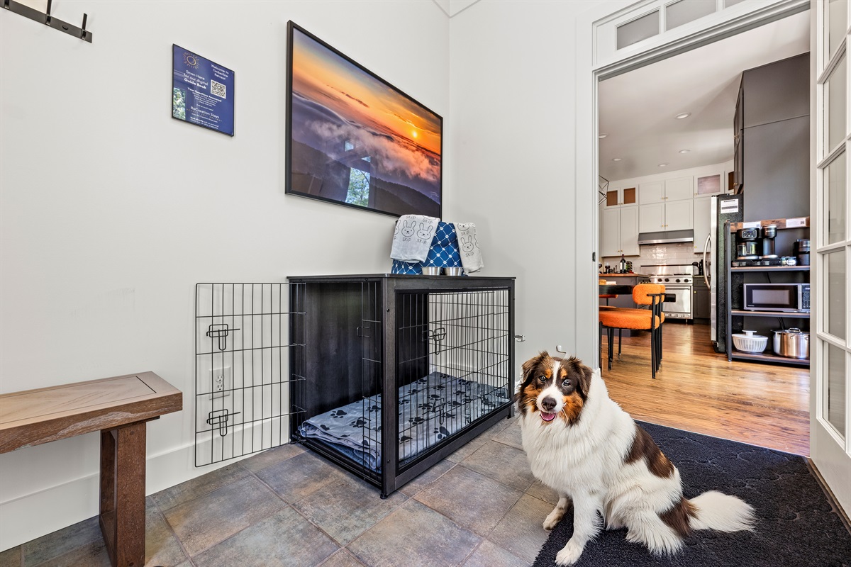 Your pup is more than welcome here! For a $150 pet fee, we provide a comfy crate, dog bowls, towels, waste bags, and more—because your four-legged family deserves a vacation too