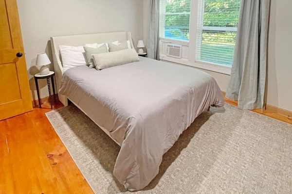 Comfortable queen size bed with in suite bathroom! 