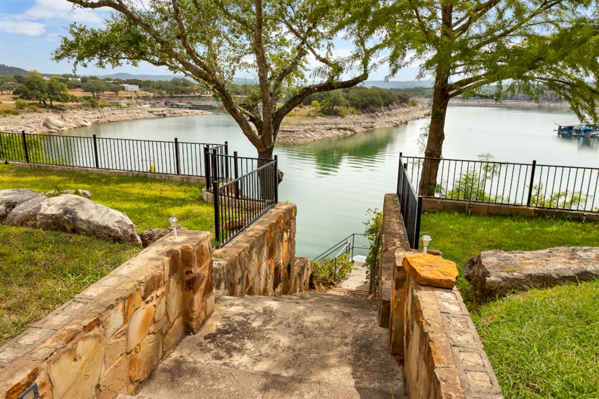 Walk way to the private boat dock