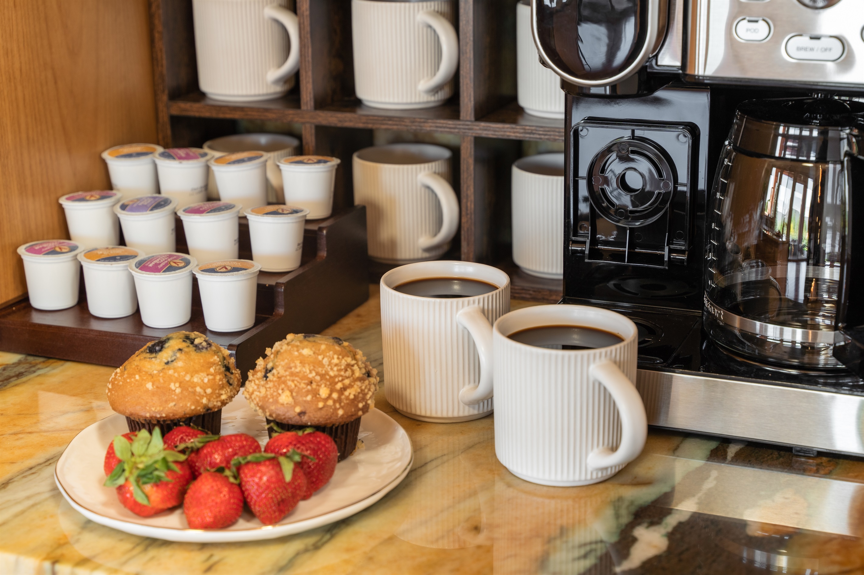 Fuel your Sedona adventures. Our premium, fully stocked coffee bar features a variety of blends to ensure your mornings are as perfect as your evenings.