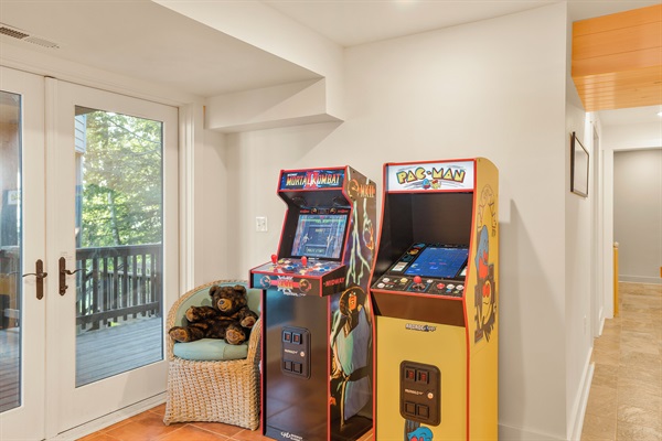 We have two arcade machines- each with a handful of retro games