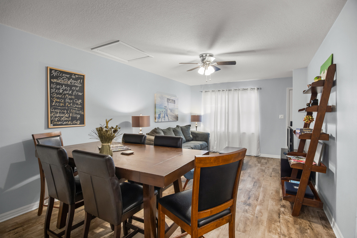 Unit #1 Left: Dining room connects to the living room.