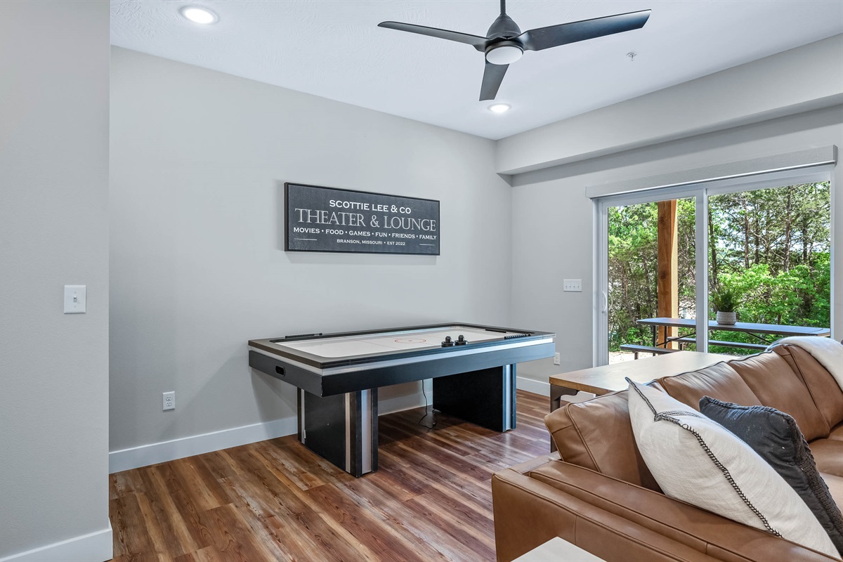 Lower level air hockey table