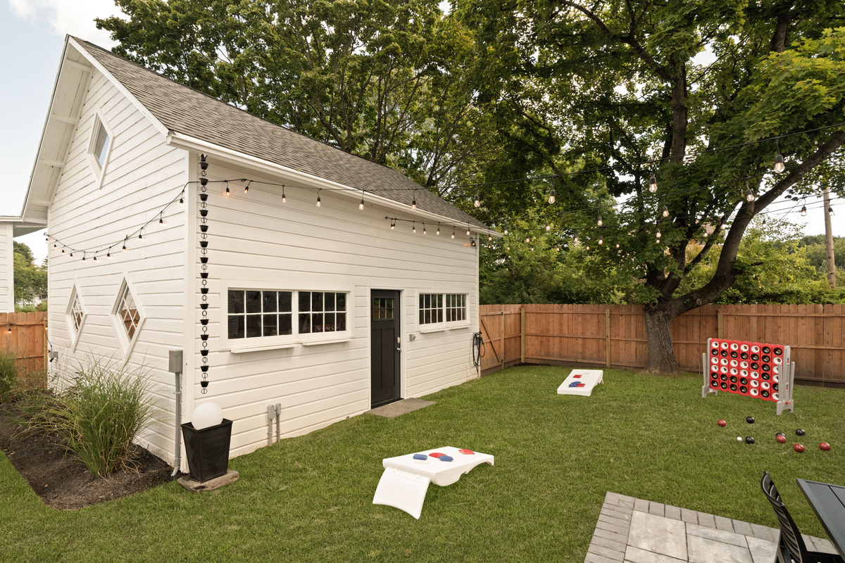 Game on! Challenge your crew to cornhole or giant Connect Four while enjoying the backyard—an easy way to spend an afternoon without going anywhere.