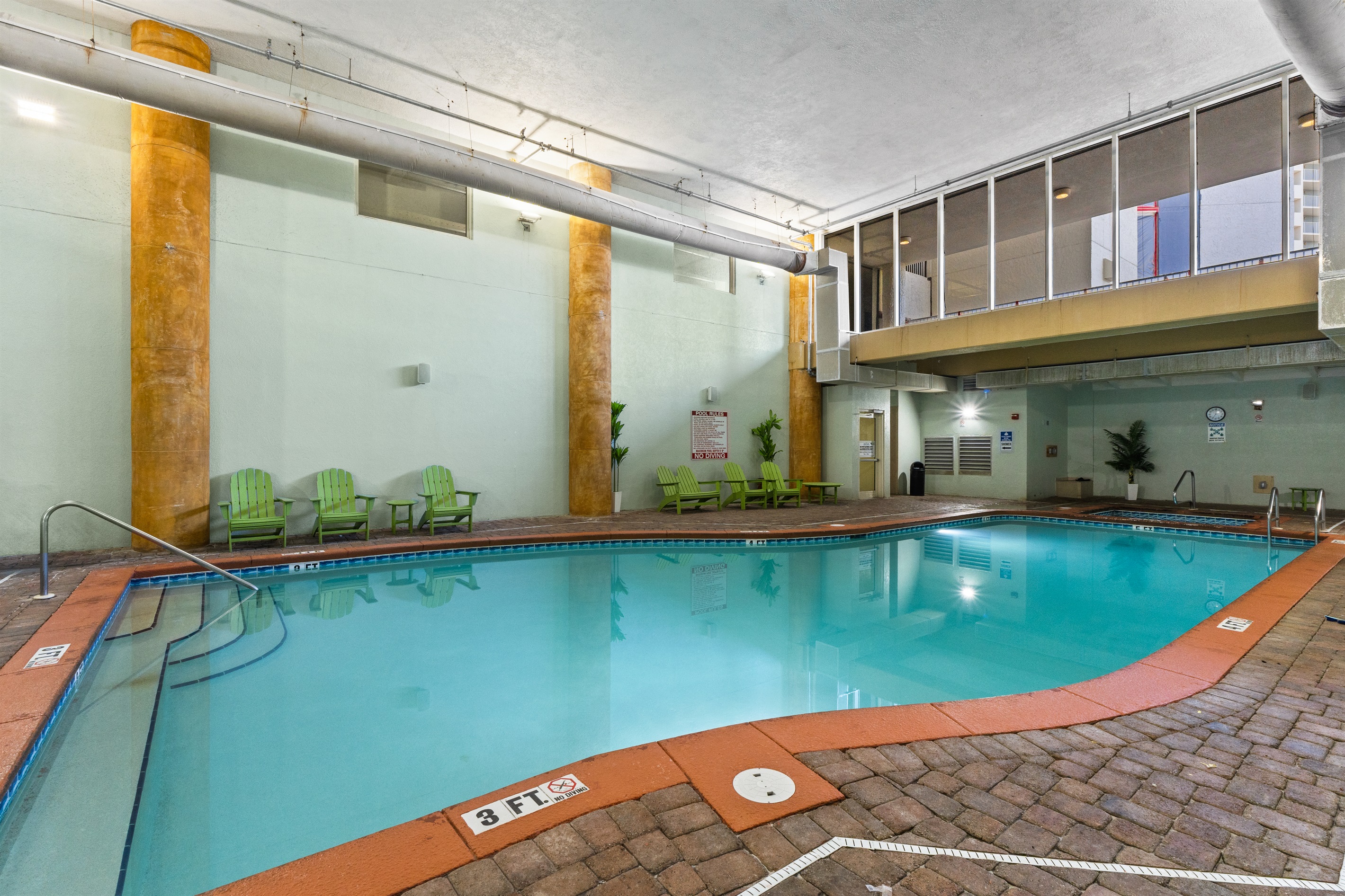 For those cold days, there is an indoor, heated pool!