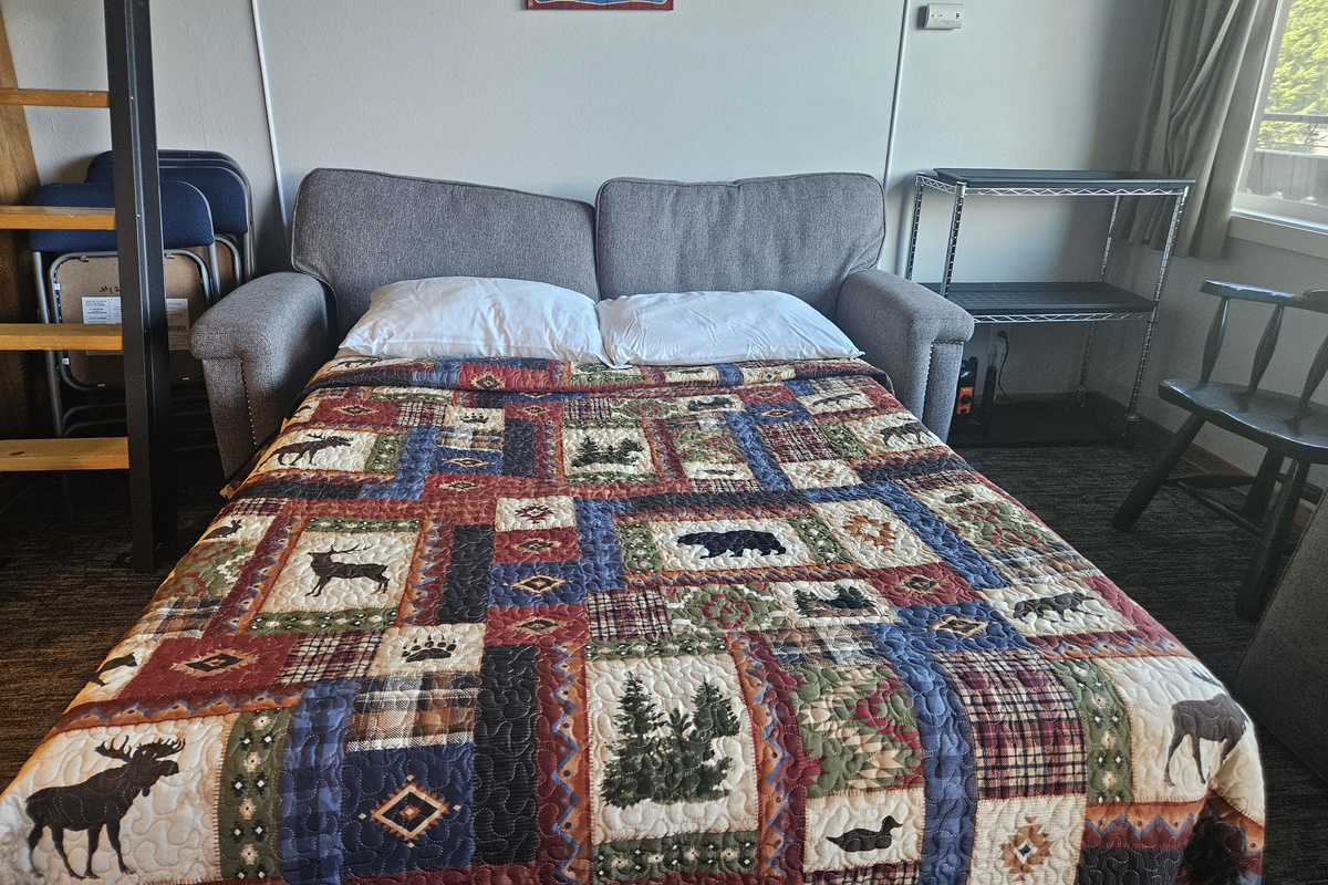Sofa sleeper: Queen bed.