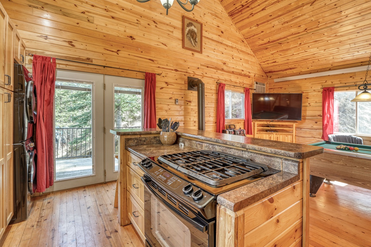 Kitchen with seating area