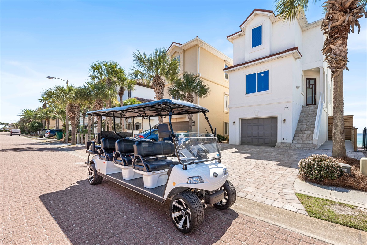EIGHT SEAT street-legal Low Speed Vehicle (LSV) ("Golf Cart") - Ready for a comfortable ride around the neighborhood or down the road to a local restaurant or store!