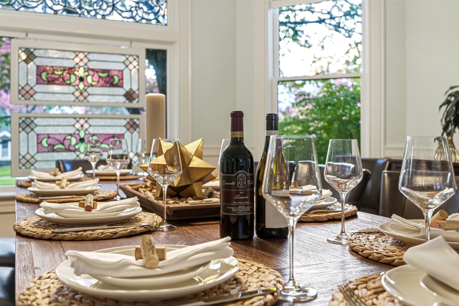 Large dining table comfortably seats 12 guests, making it perfect for shared meals, celebrations, and long evenings spent together.