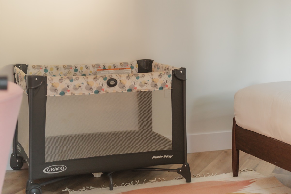 Traveling with little ones? We’ve got you covered. Our family-friendly home comes equipped with a Pack 'n Play so your baby can sleep safely and comfortably while you relax.