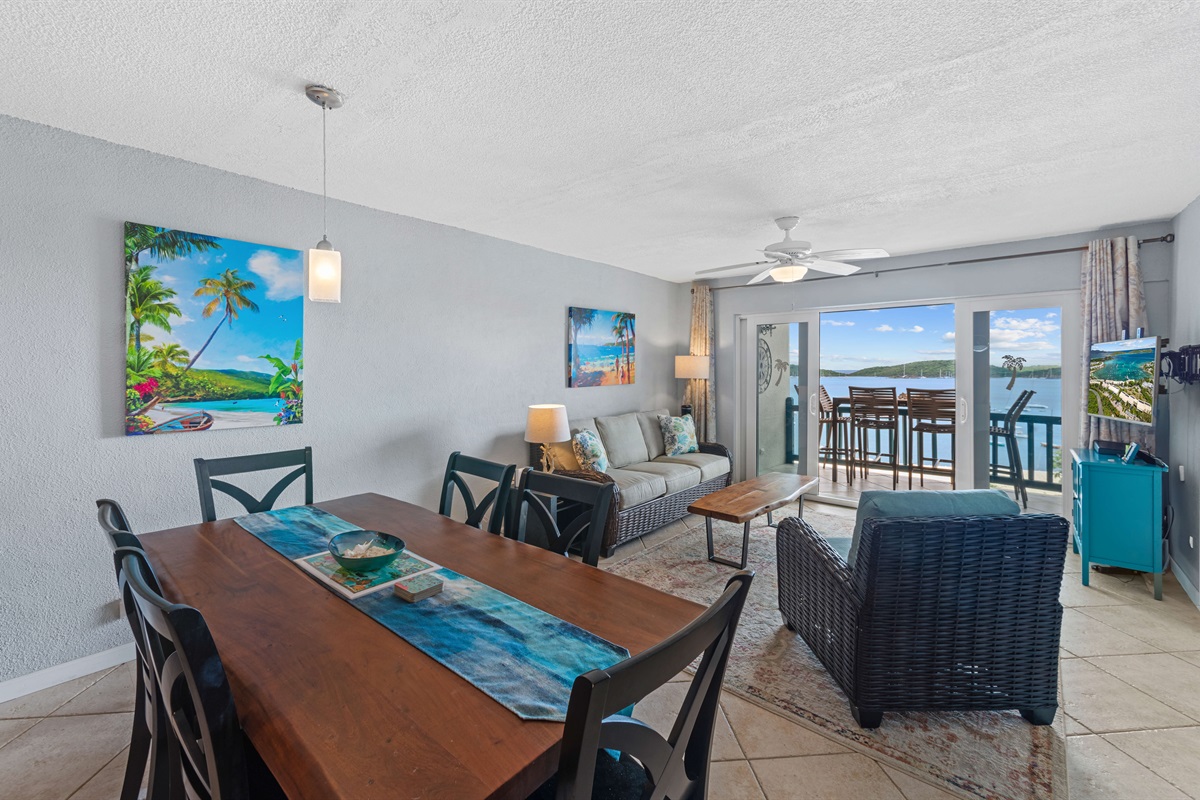 Relax in the tastefully furnished living area with direct balcony access.