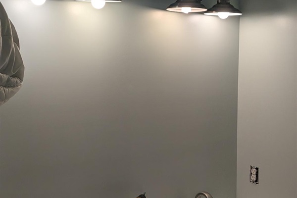 Lighting in double vanity ready to go!