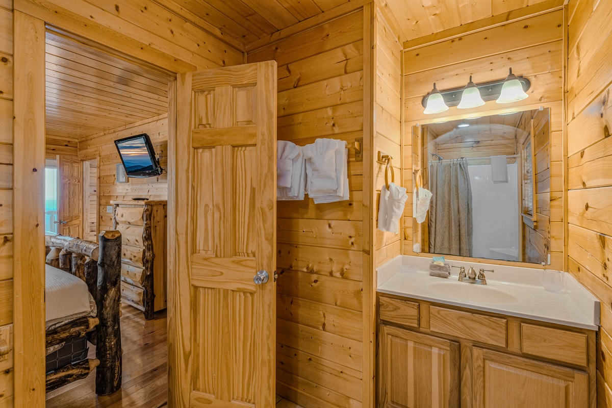 Ensuite master bathroom with shower