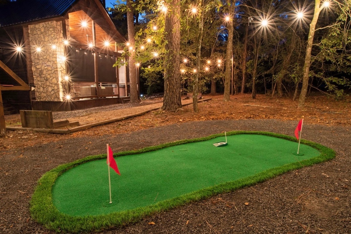 Challenge friends and family to a round of mini golf right at the cabin—fun for all ages without ever leaving the property.
