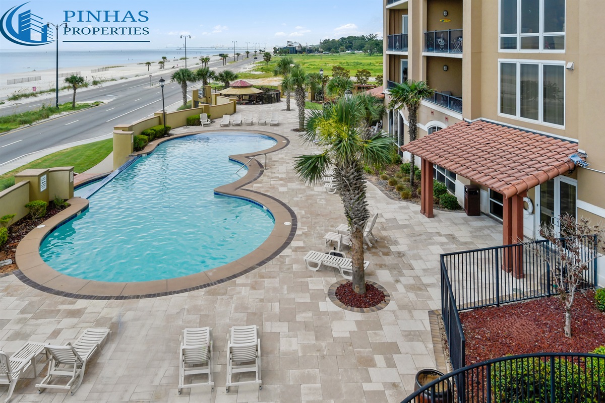 Infinity pool with new pool deck