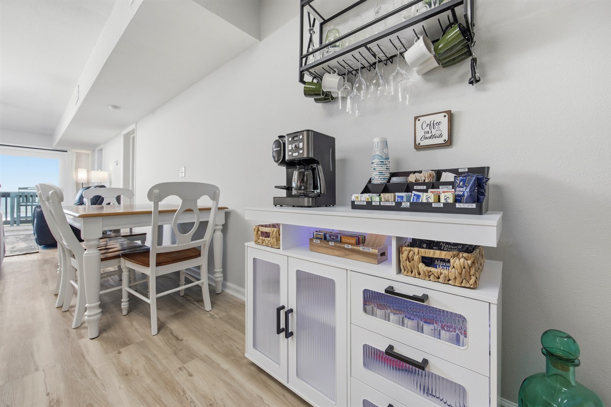 Coffee bar with motion light