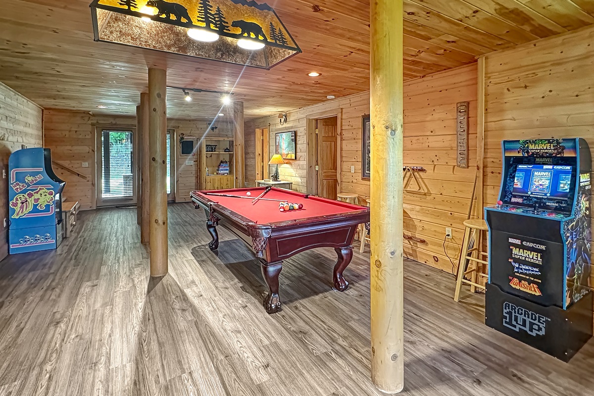 Game Room: Unleash your competitive spirit with billiards and arcade classics!