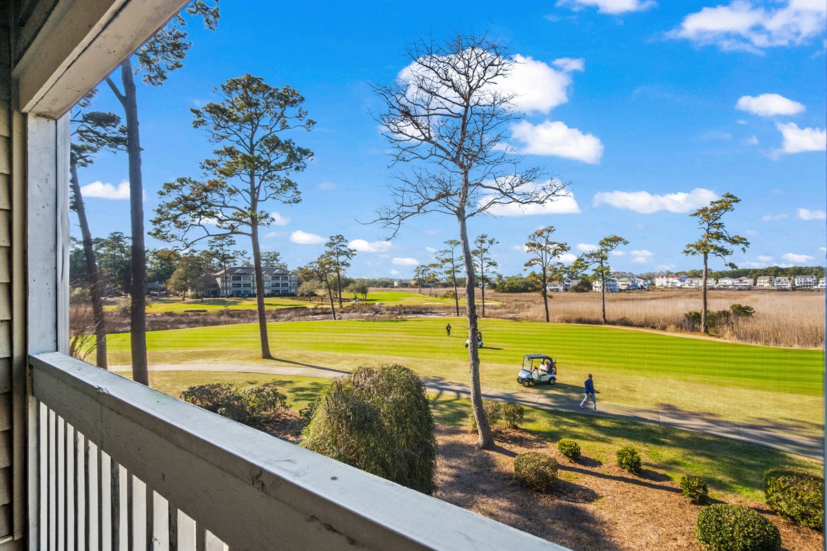 View of the Intracoastal Waterway, 18th fairway and green, view of the Marsh.