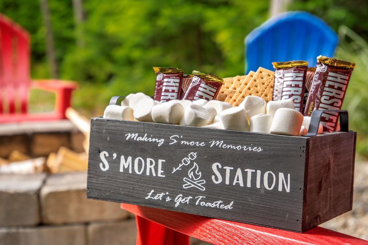 End your day with toasted marshmallows and a glowing fire.