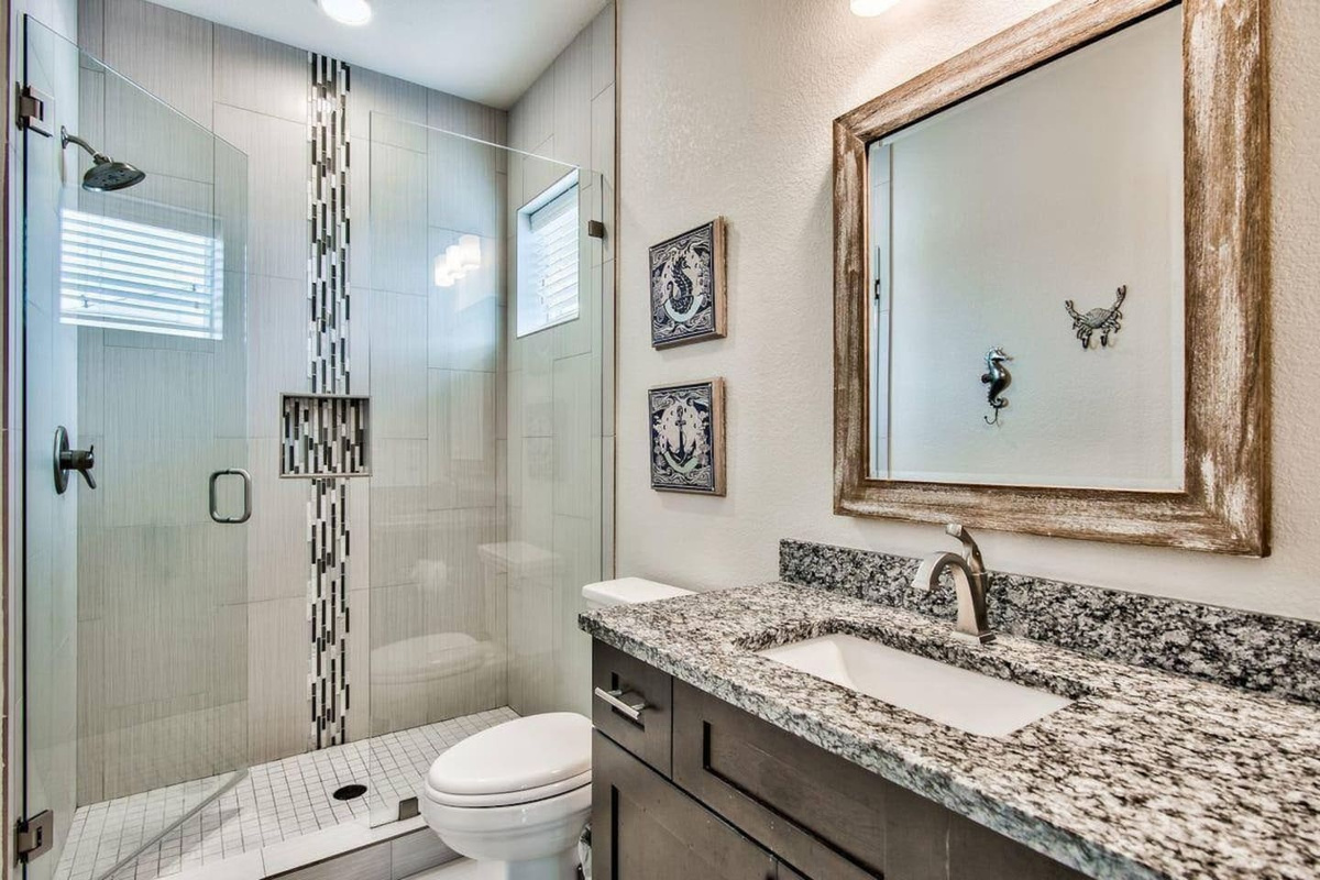 shower in master bathroom

