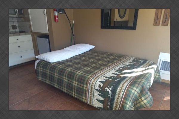 Futon: Full-size bed.