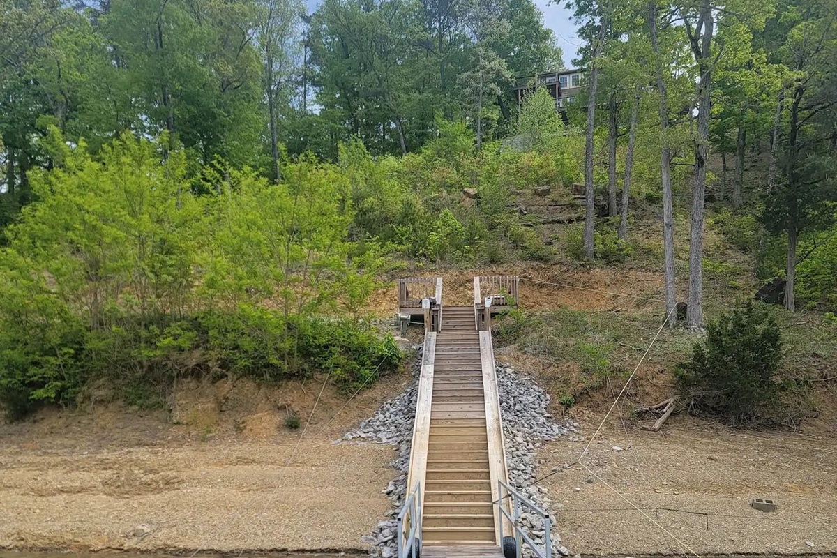 Steps down to the dock