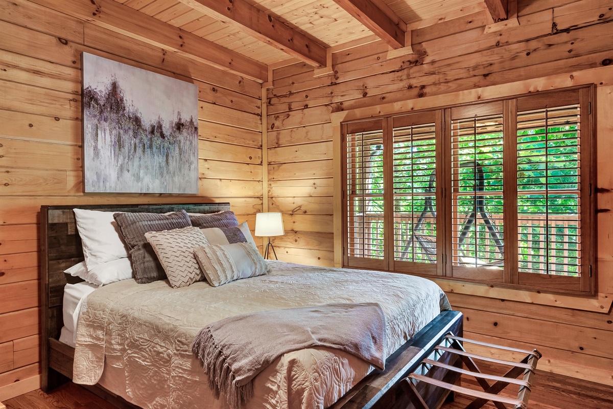 Main level master suite for a great night sleep after a long day out.