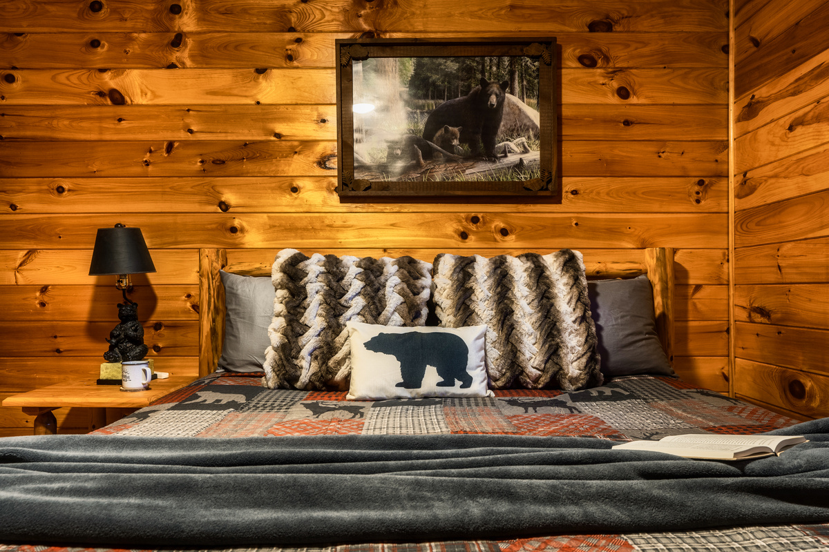 Enjoy a good night's in the lower level king bedroom with Smart TV and ensuite bathroom.
