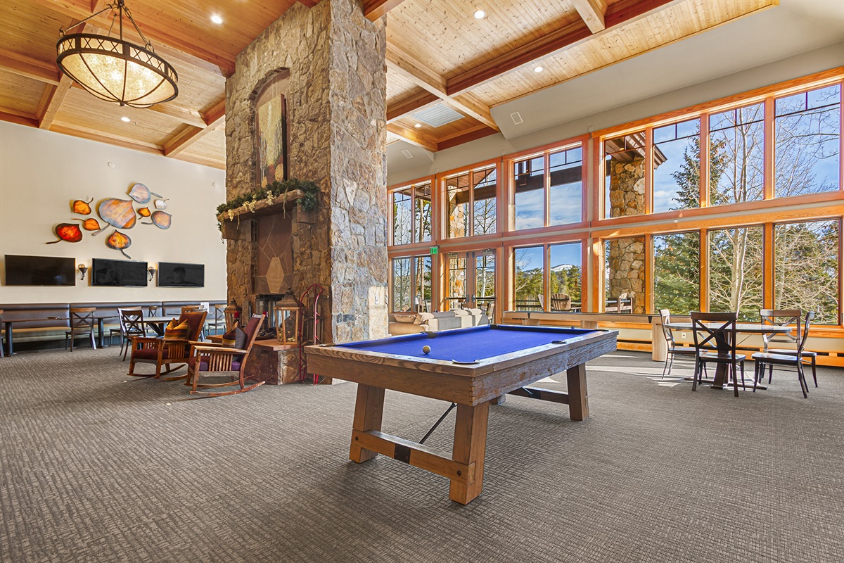 Pool table off the lobby with plenty of seating for casual get-togethers.