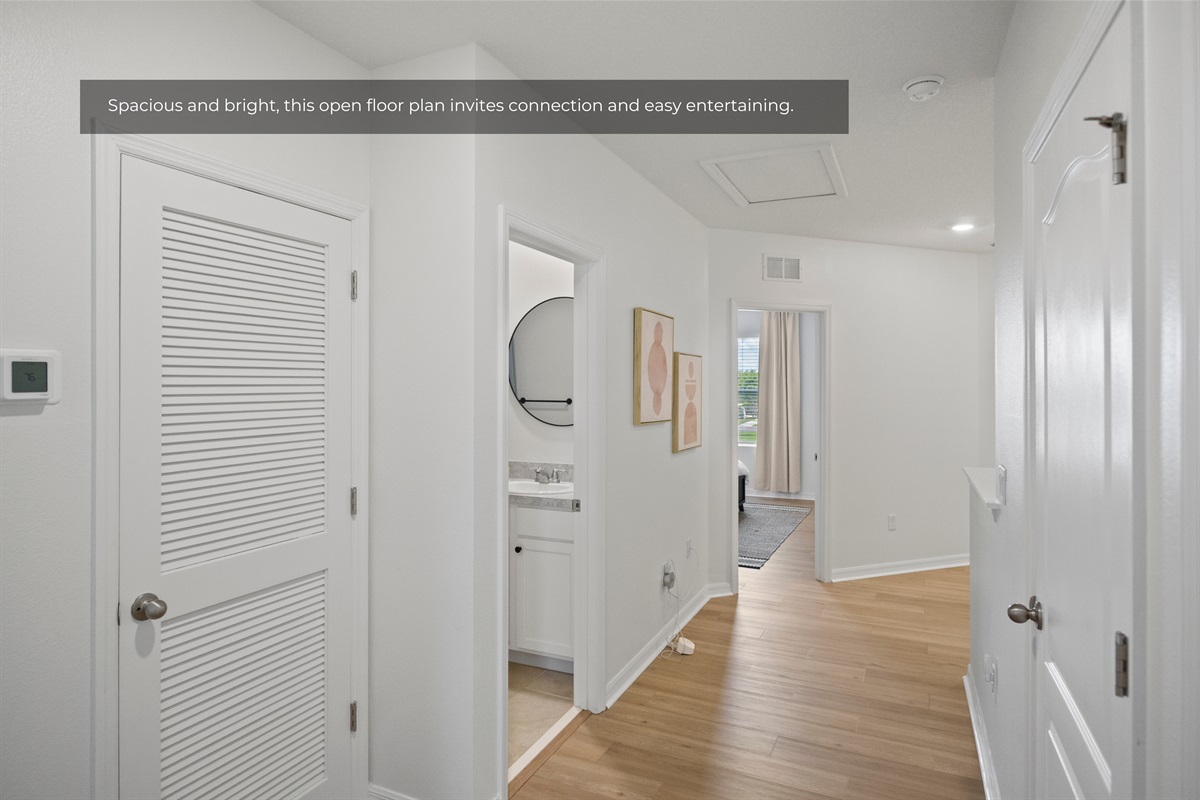 Bright and airy open layout connecting all rooms.