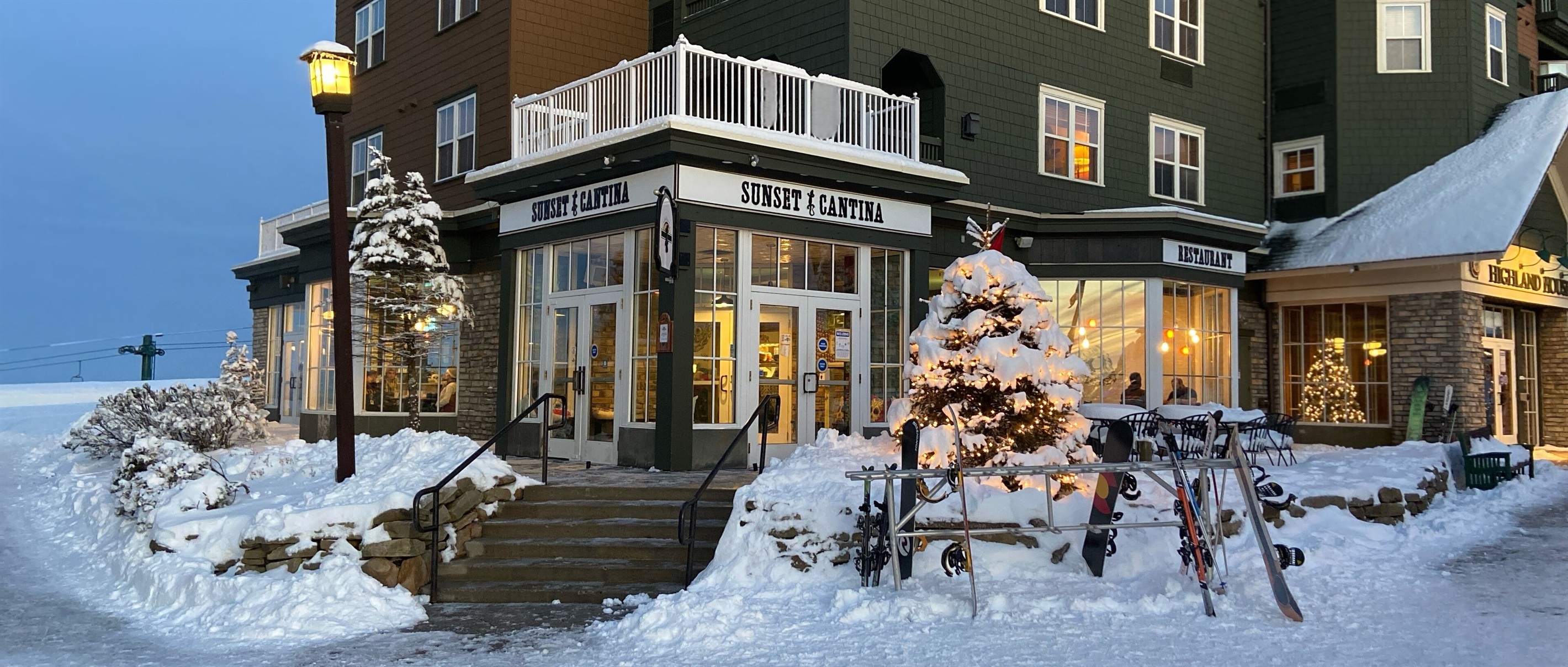 Enjoy great Mexican at the Sunset Cantina just a short walk from Mountain Lodge.