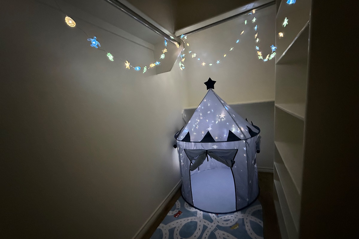 A hide away fort for the kids!  books and games