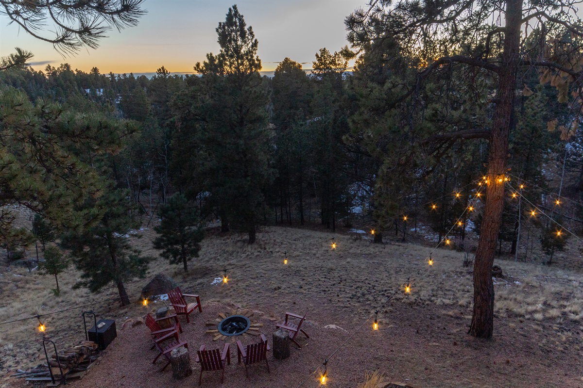 Upper Deck overlooking the fire pit area