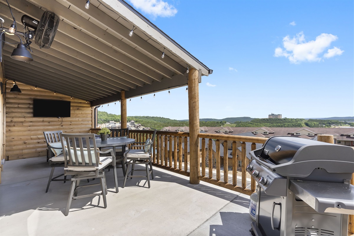 Propane grill on the patio