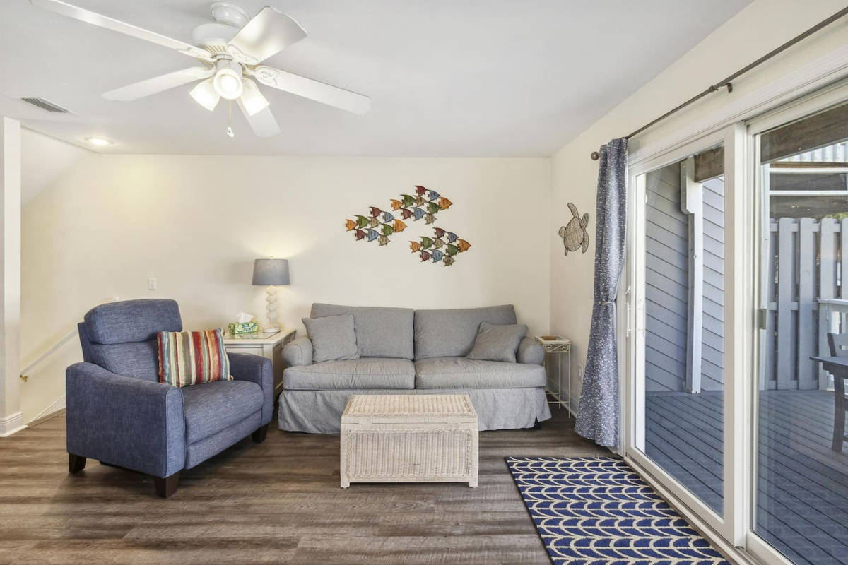 Pull out the sleeper sofa and sleep up to six &mdash; this townhouse fits the whole group comfortably.