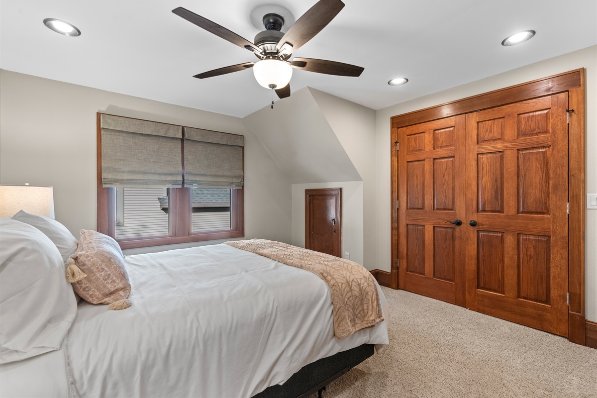 Large closet space in queen bedroom upstairs.