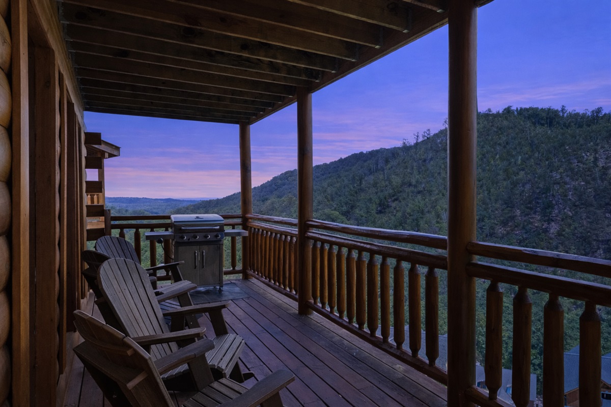 Enjoy easy evenings grilling on the deck while the Smoky Mountains steal the show.
