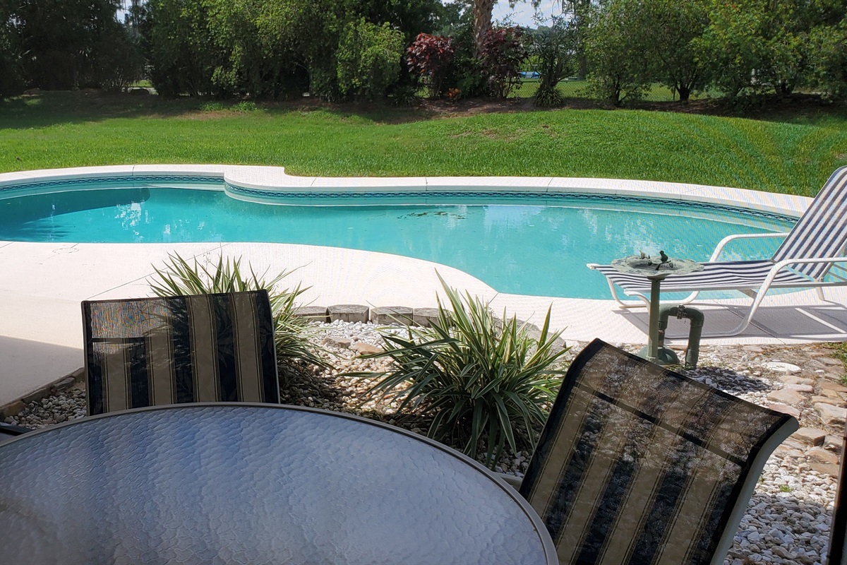 Private pool and seating