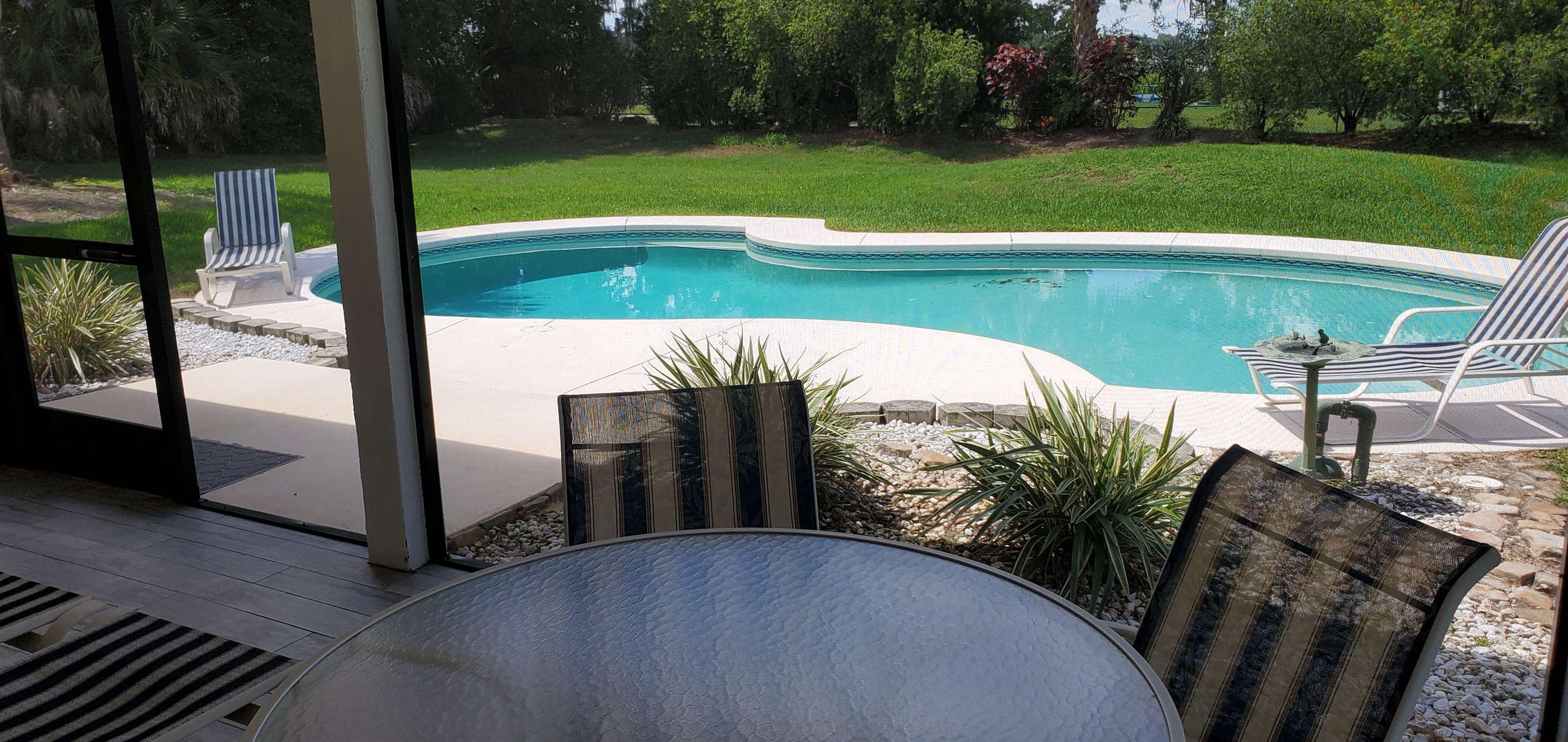 Private pool and seating