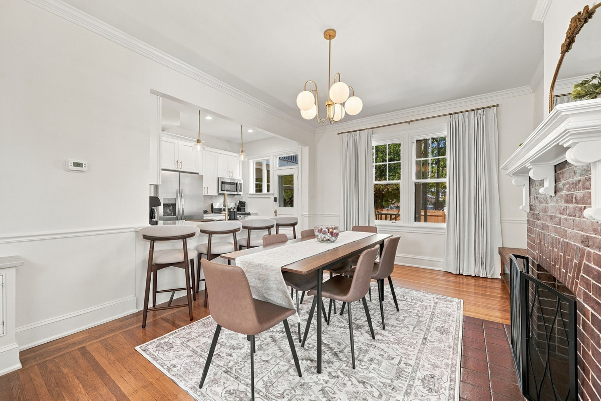 Dining Room: Gather around the elegant table and enjoy meals with sunlight streaming through!