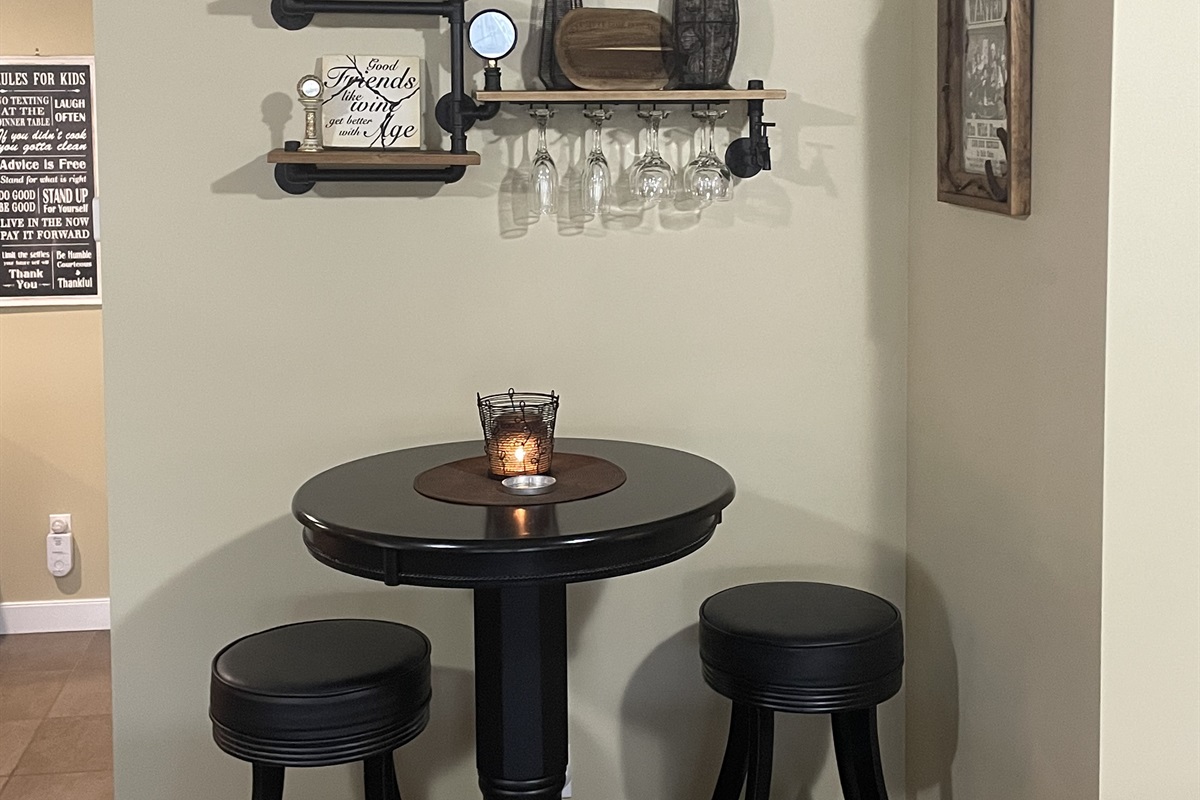 Pub table and seating for 2