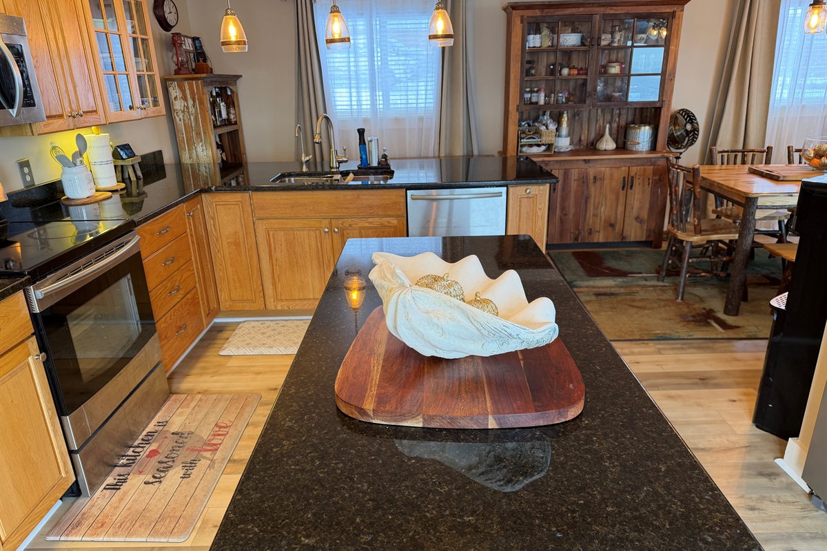 Spacious kitchen with island