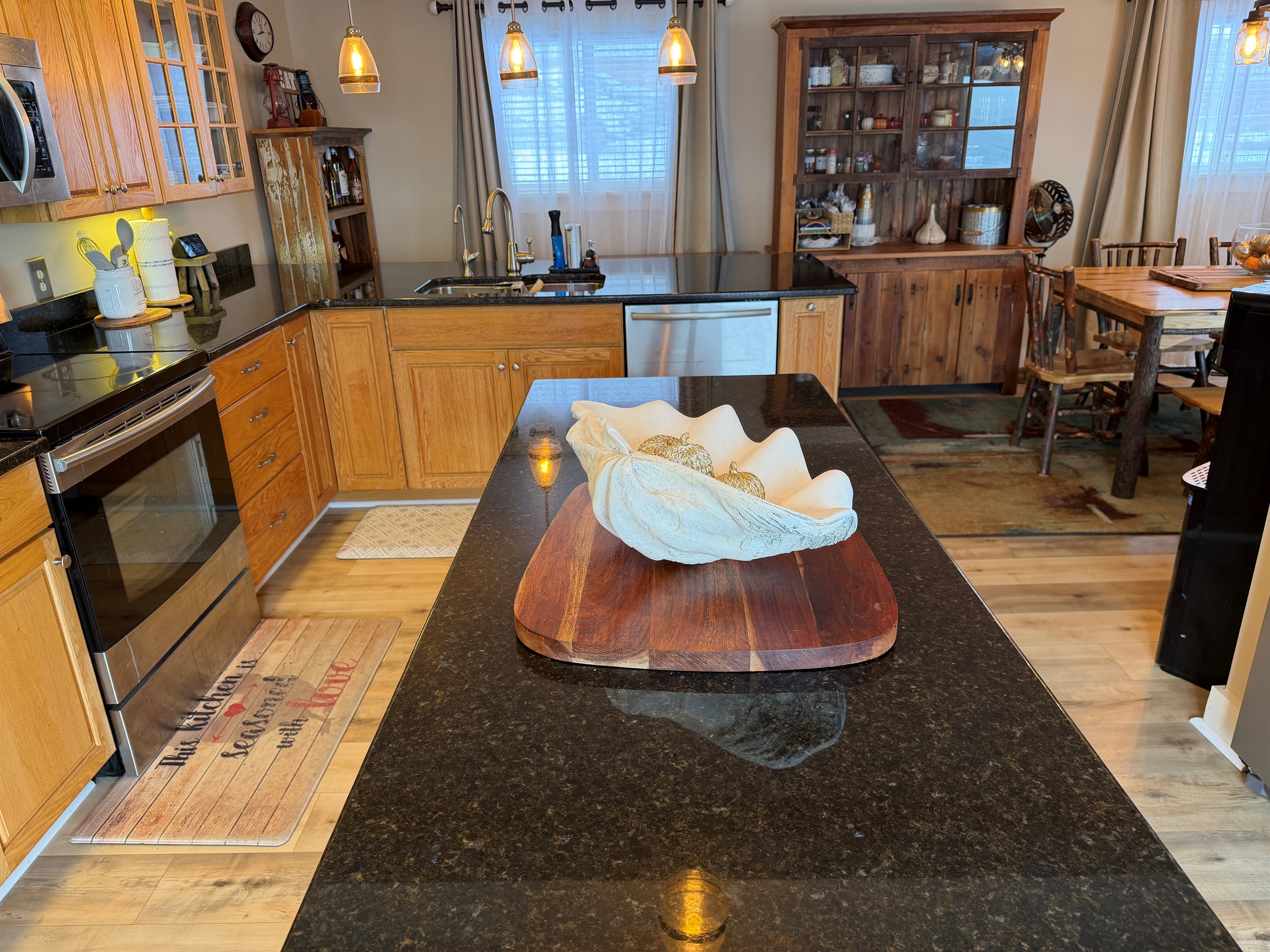 Spacious kitchen with island