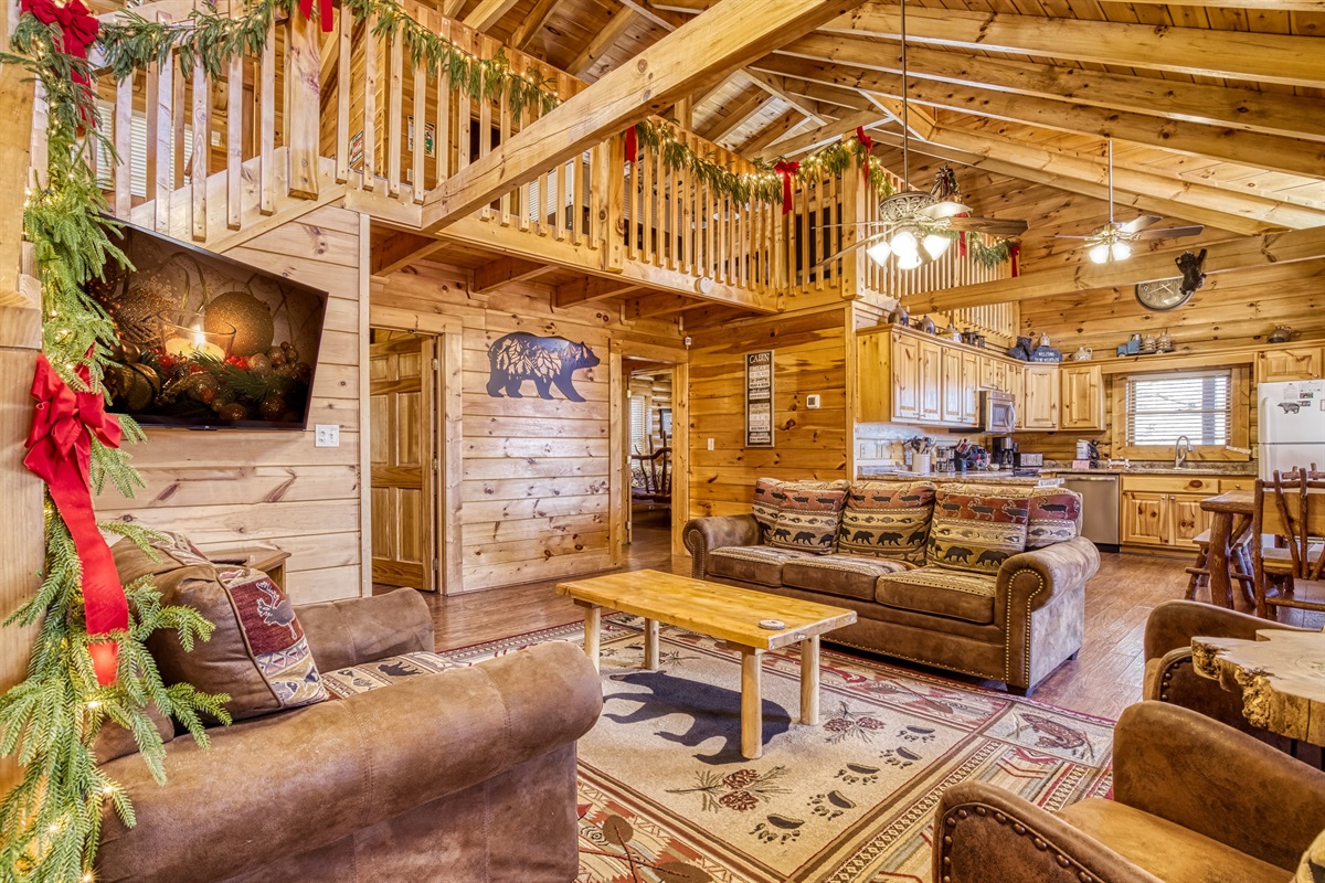 Open floor plan with beautiful cathedral ceiling