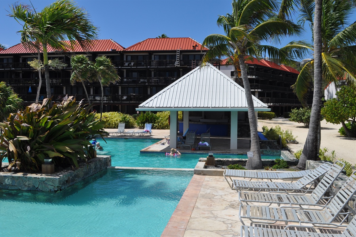 Kick back on comfortable lounge chairs and enjoy the laid-back island atmosphere.