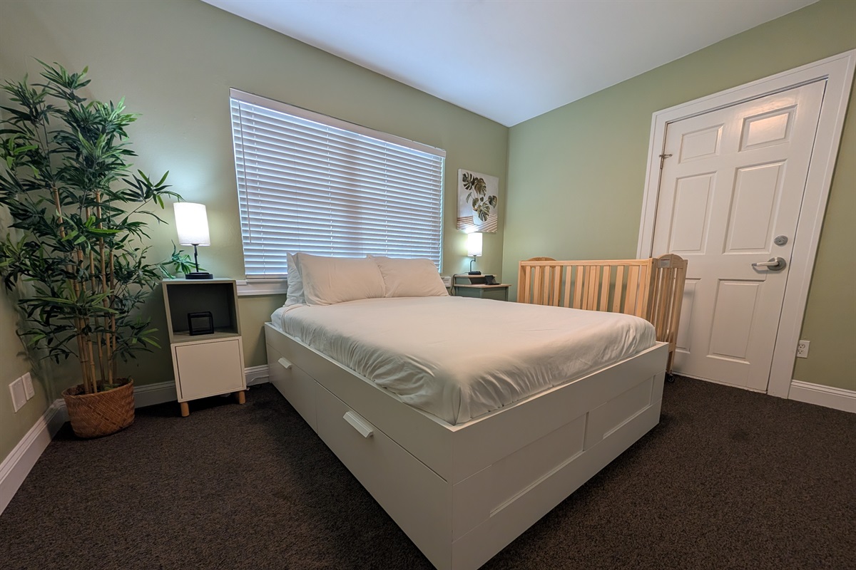 Master bedroom with a queen bed and plenty of space