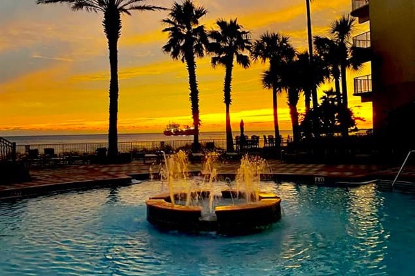 Resort Pool At Night